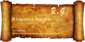 Ringvald Gordon névjegykártya